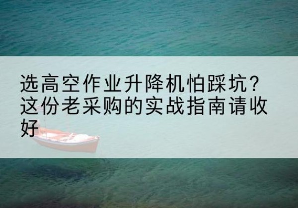 河池高空作业升降机厂家推荐-选高空作业升降机怕踩坑？这份老采购的实战指南请收好